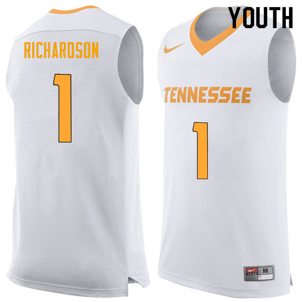 Youth #1 Josh Richardson Tennessee Volunteers College Basketball Jerseys Sale-White